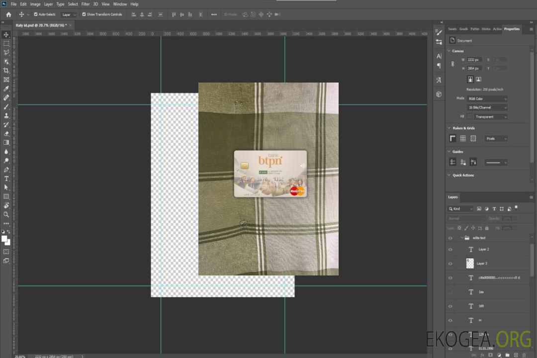 Photolook mastercard BTPN de la banque indonésienne recto template